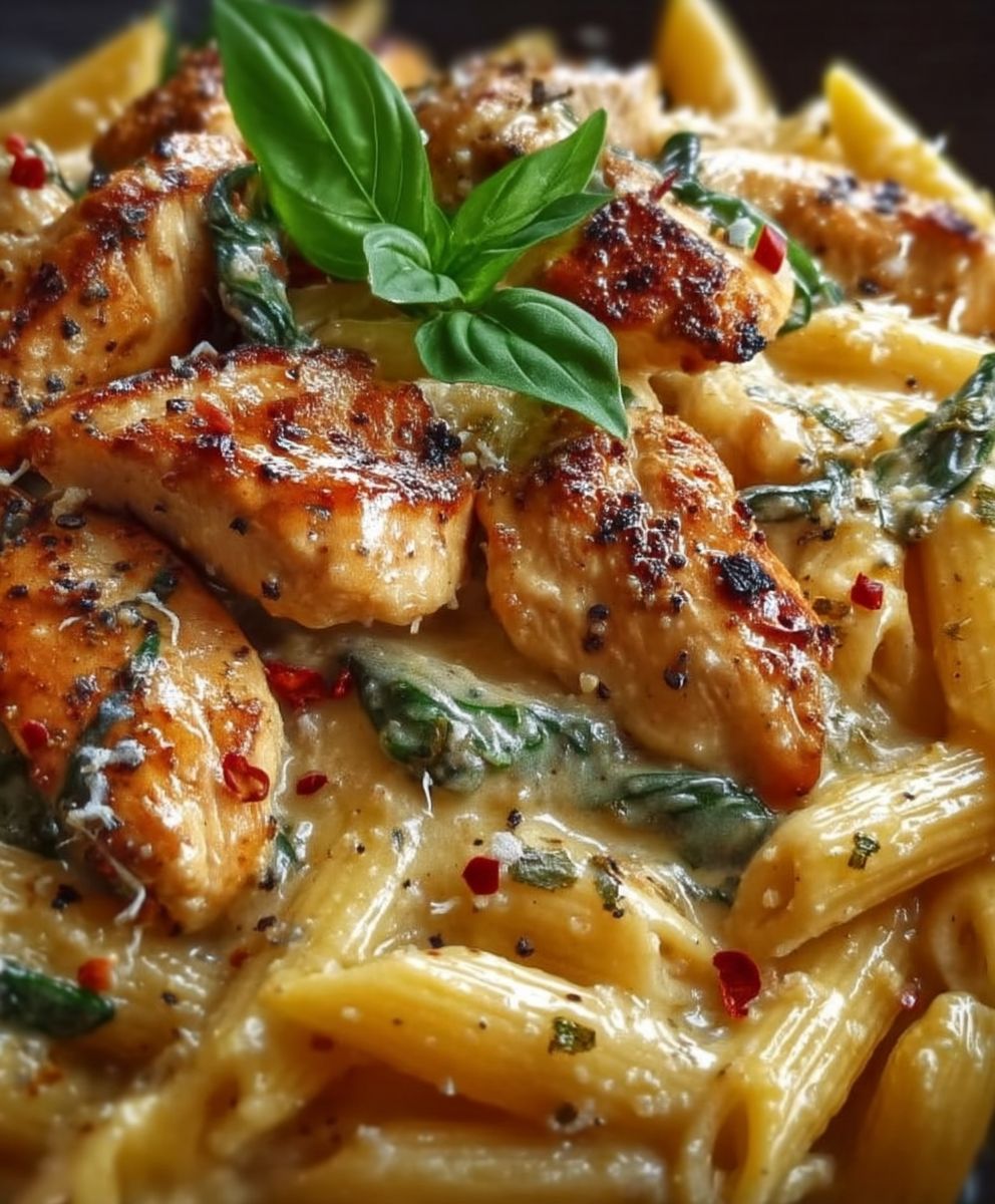 Hähnchen Mozzarella Pasta überbacken