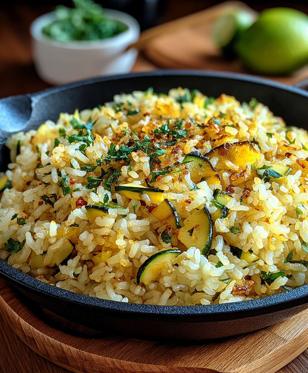 Zucchini Reis Pfanne