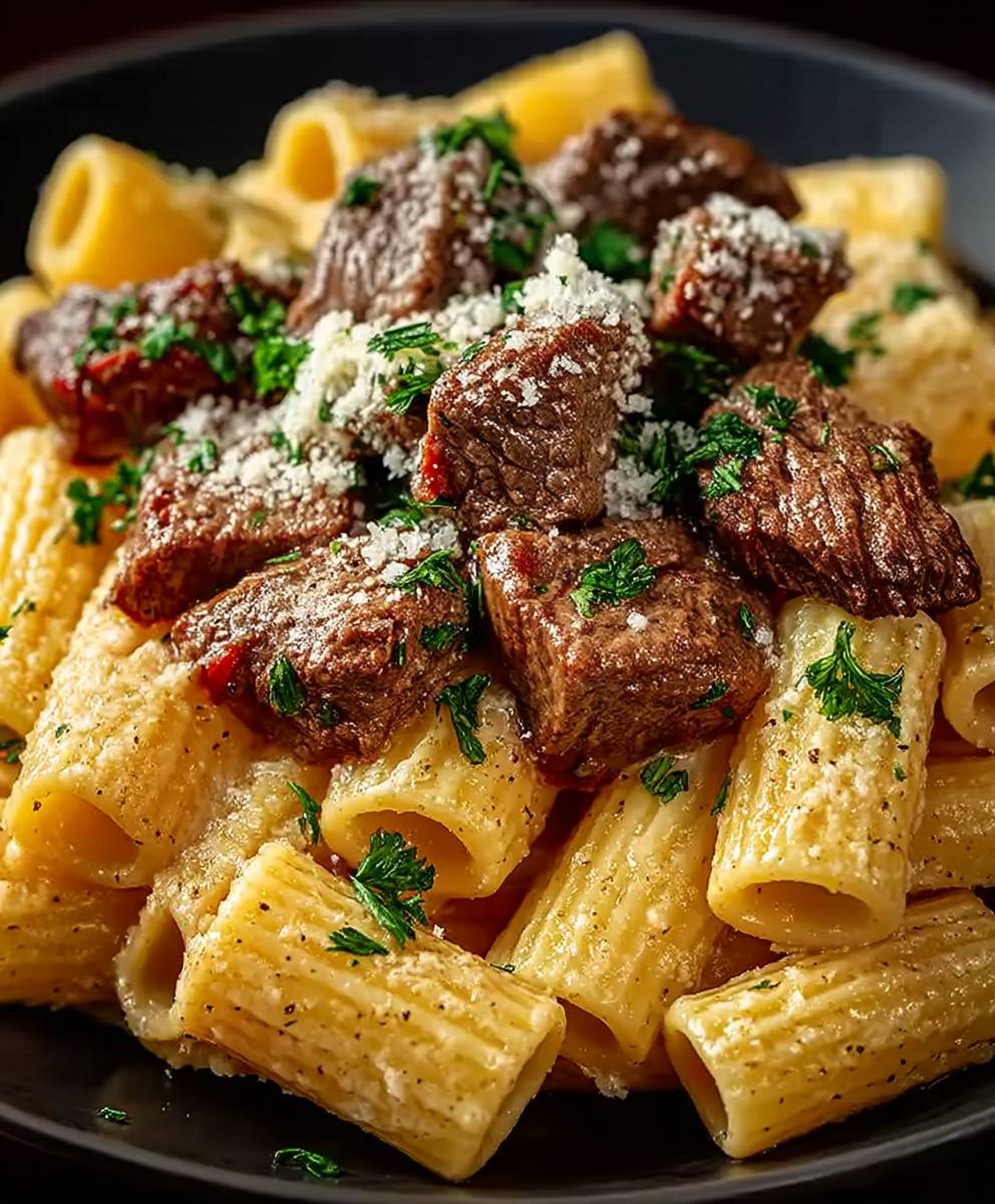 Parmesan Rindfleisch Rigatoni