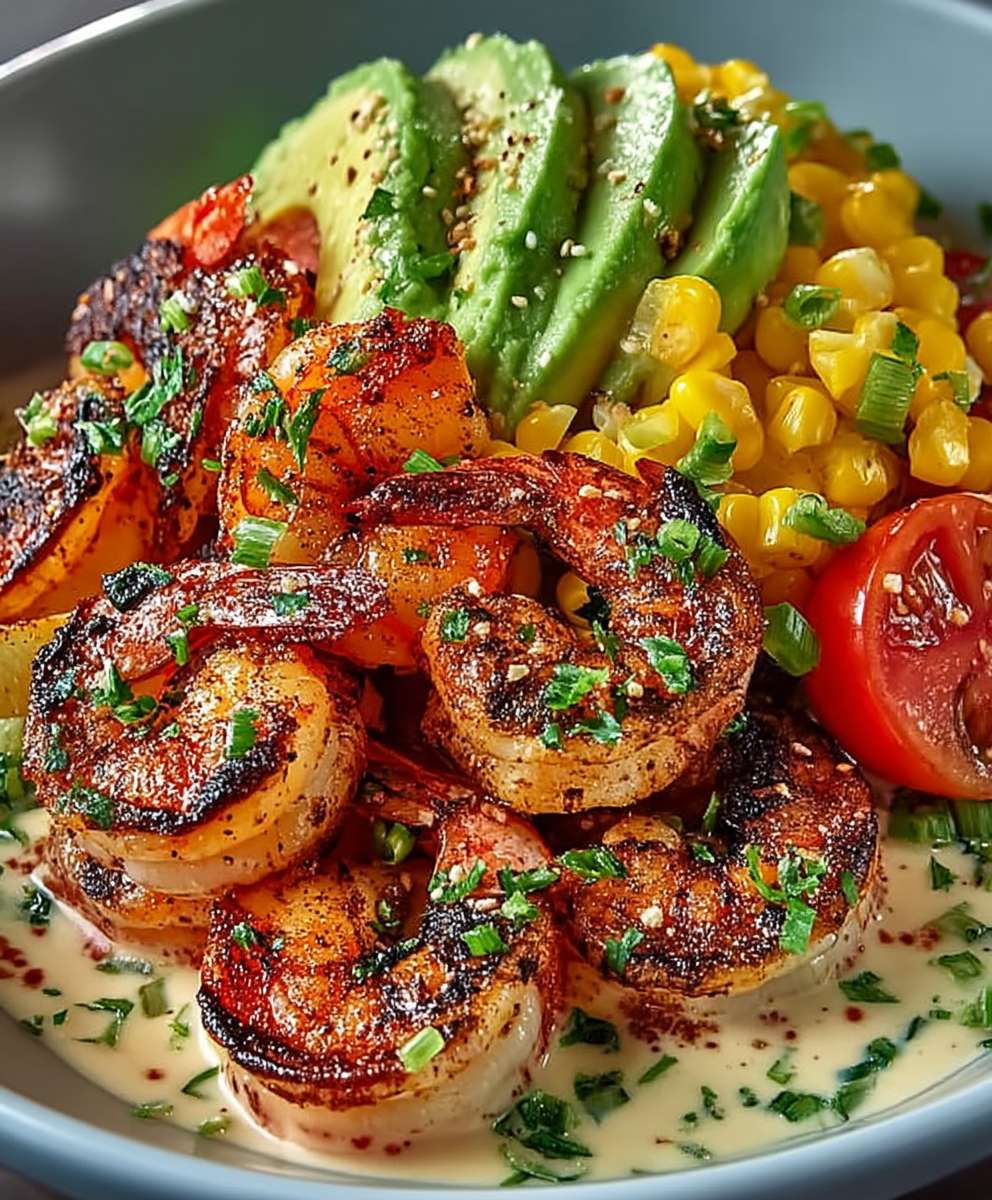 Gegrillte Garnelen Avocado Salsa