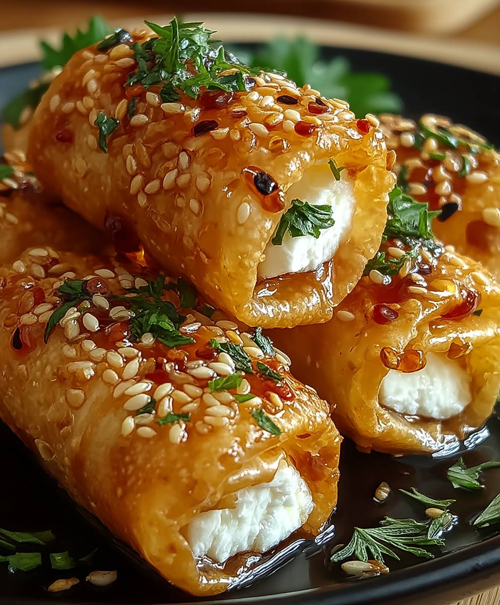 Feta Rollen mit Chili Honig