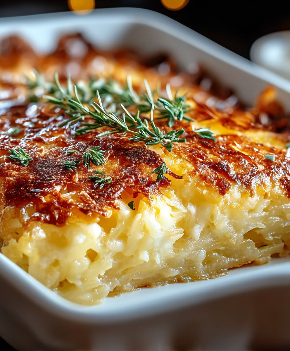 Hüttenkäse Kartoffelrösti Auflauf