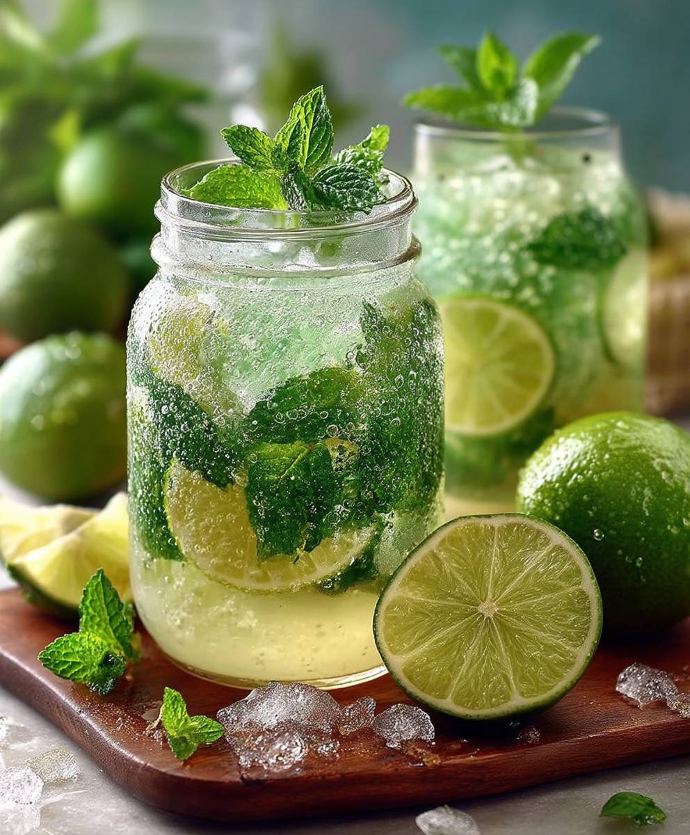 Limetten Limonade mit Minze