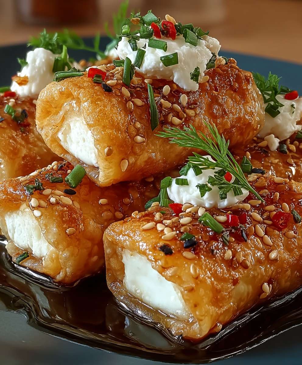 Feta Rollen mit Chili Honig