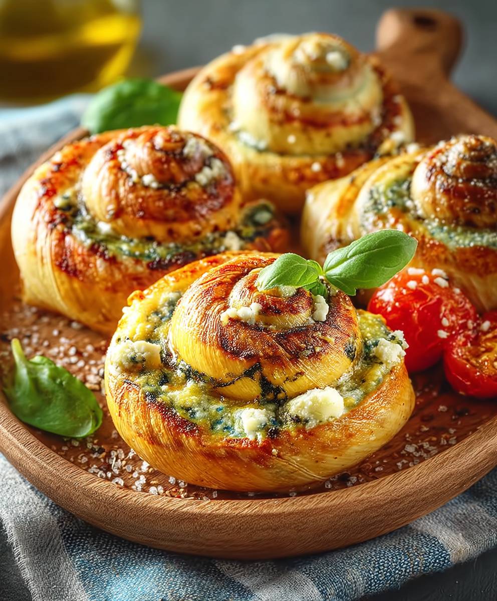 Pestoschnecken schnell ohne Fertigteig