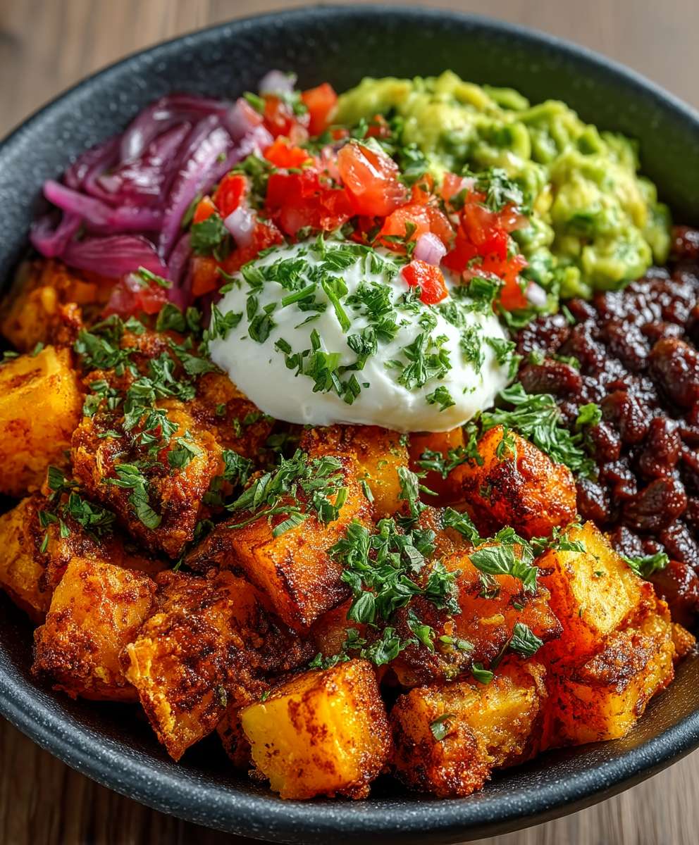 Süßkartoffel Burrito Bowl