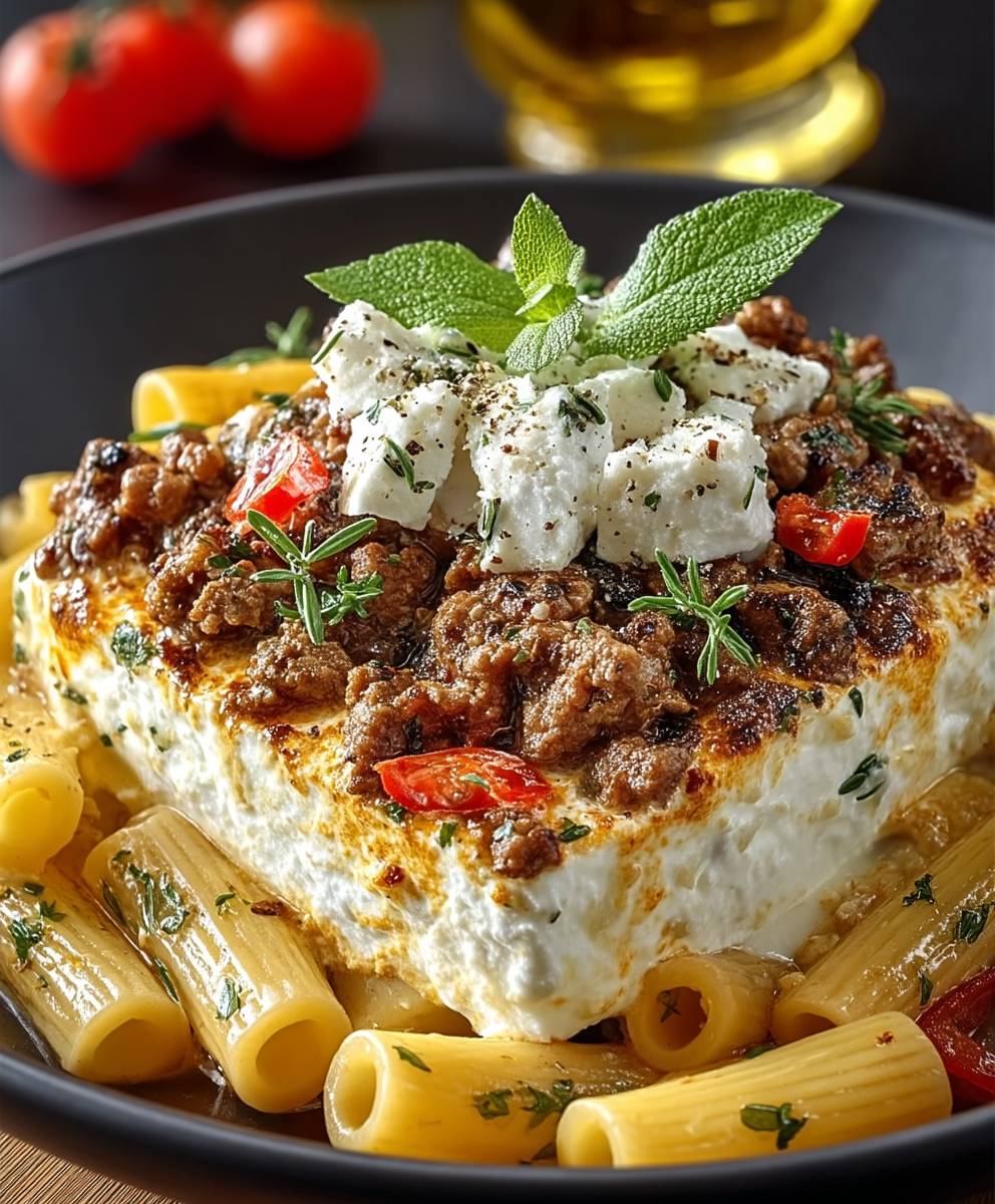 Rigatoni Hack Feta Creme