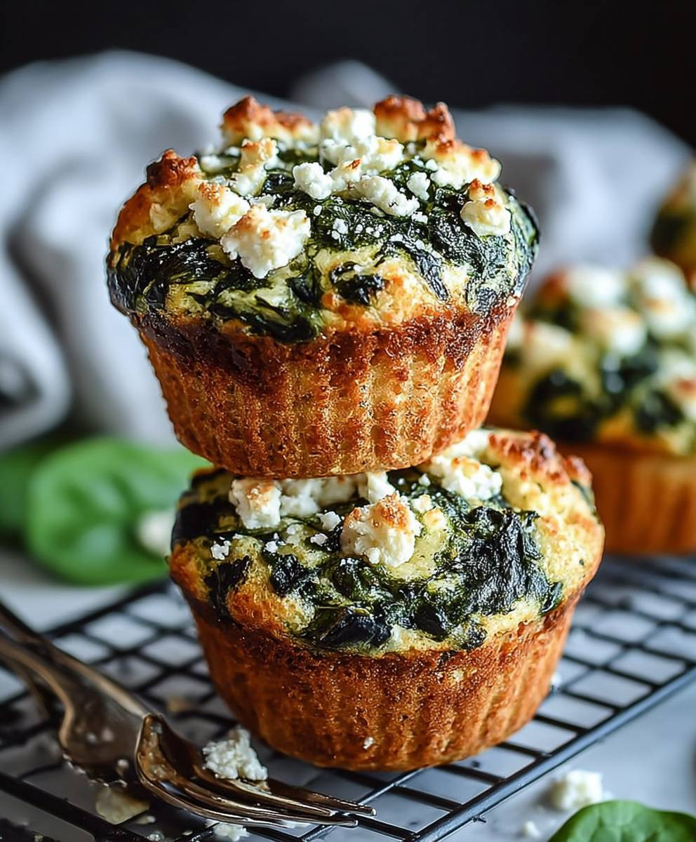 Spinat Feta Muffins backen