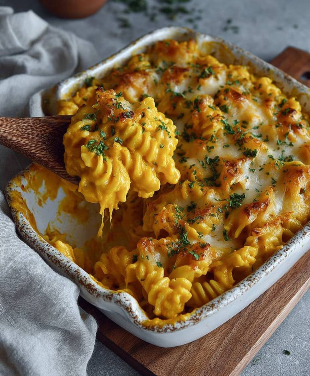 Kürbis Nudelauflauf vegan cremig
