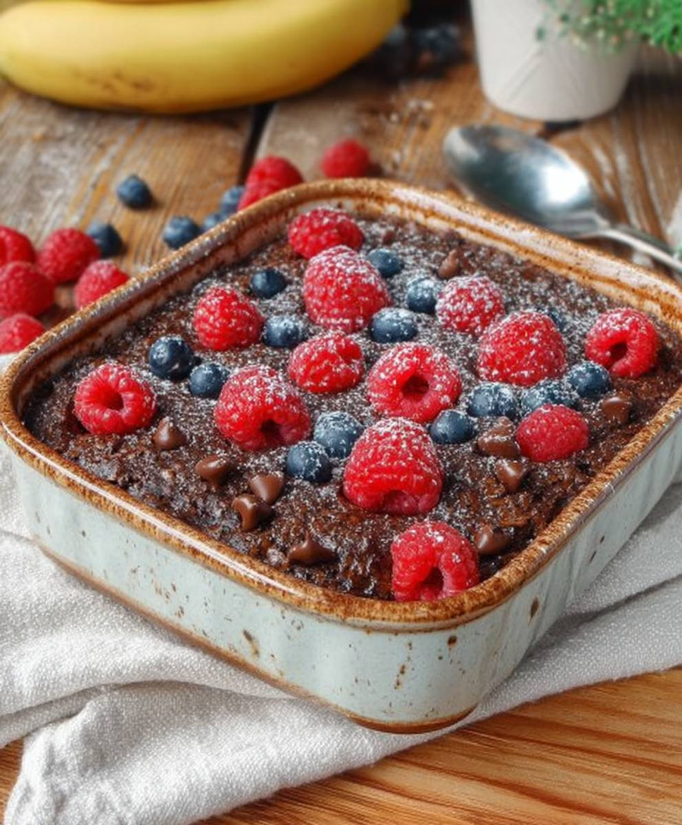 Gebackene Haferflocken Frühstück
