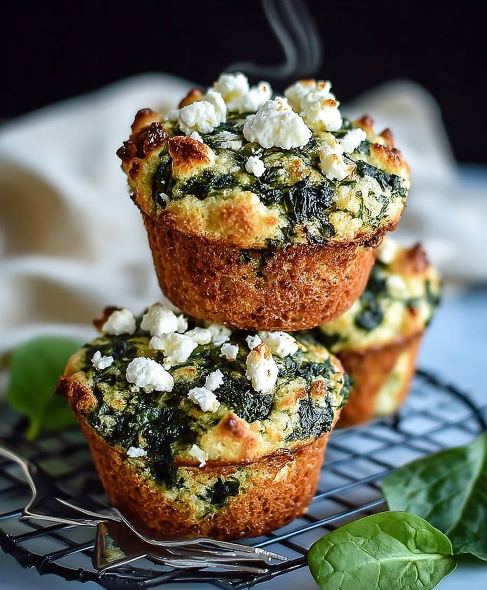 Spinat Feta Muffins backen