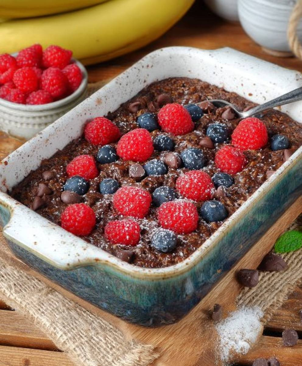 Gebackene Haferflocken Frühstück