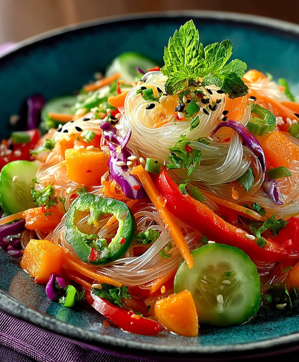 Glasnudelsalat frisches Gemüse