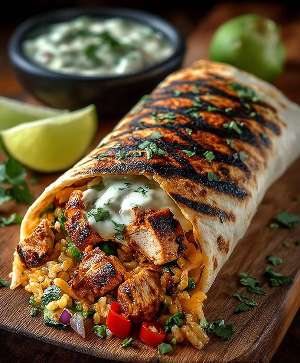 Chipotle Ranch Hähnchen Burrito Grillen