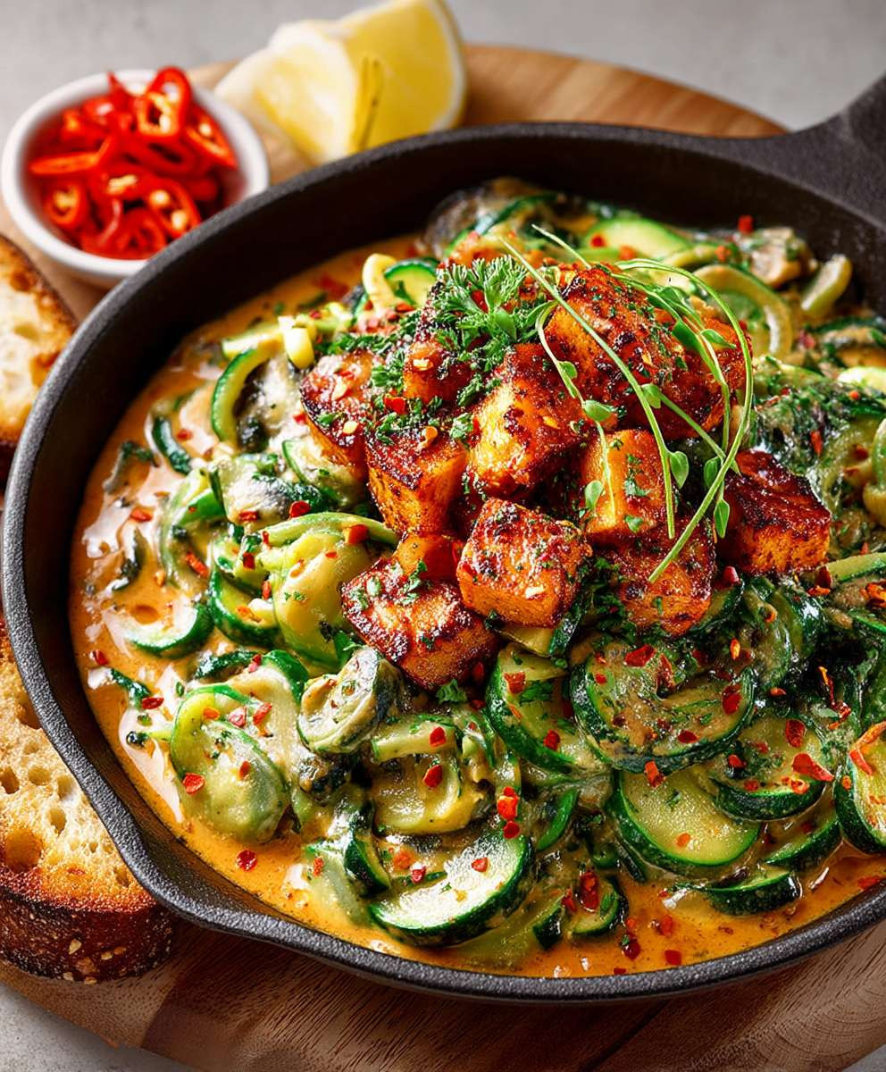 Zucchini Bohnenpfanne Erdnussbutter