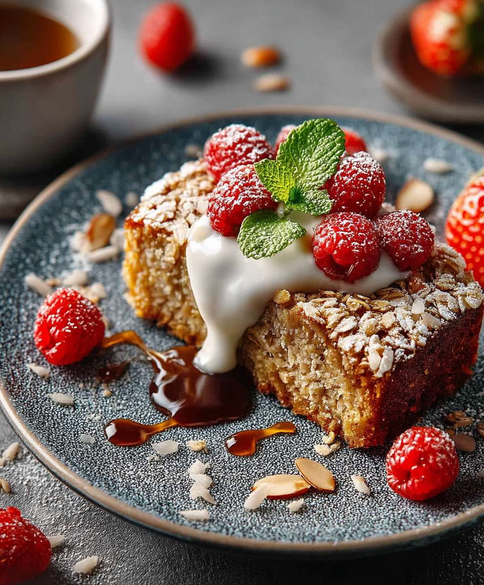 Zuckerfreier Haferflockenkuchen saftig