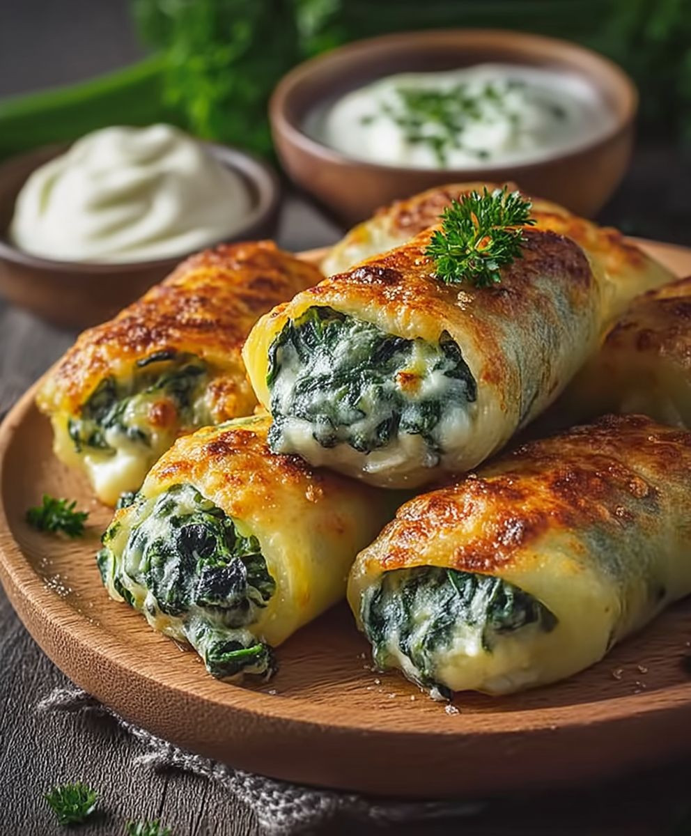 Kartoffeltaschen mit Spinatfüllung