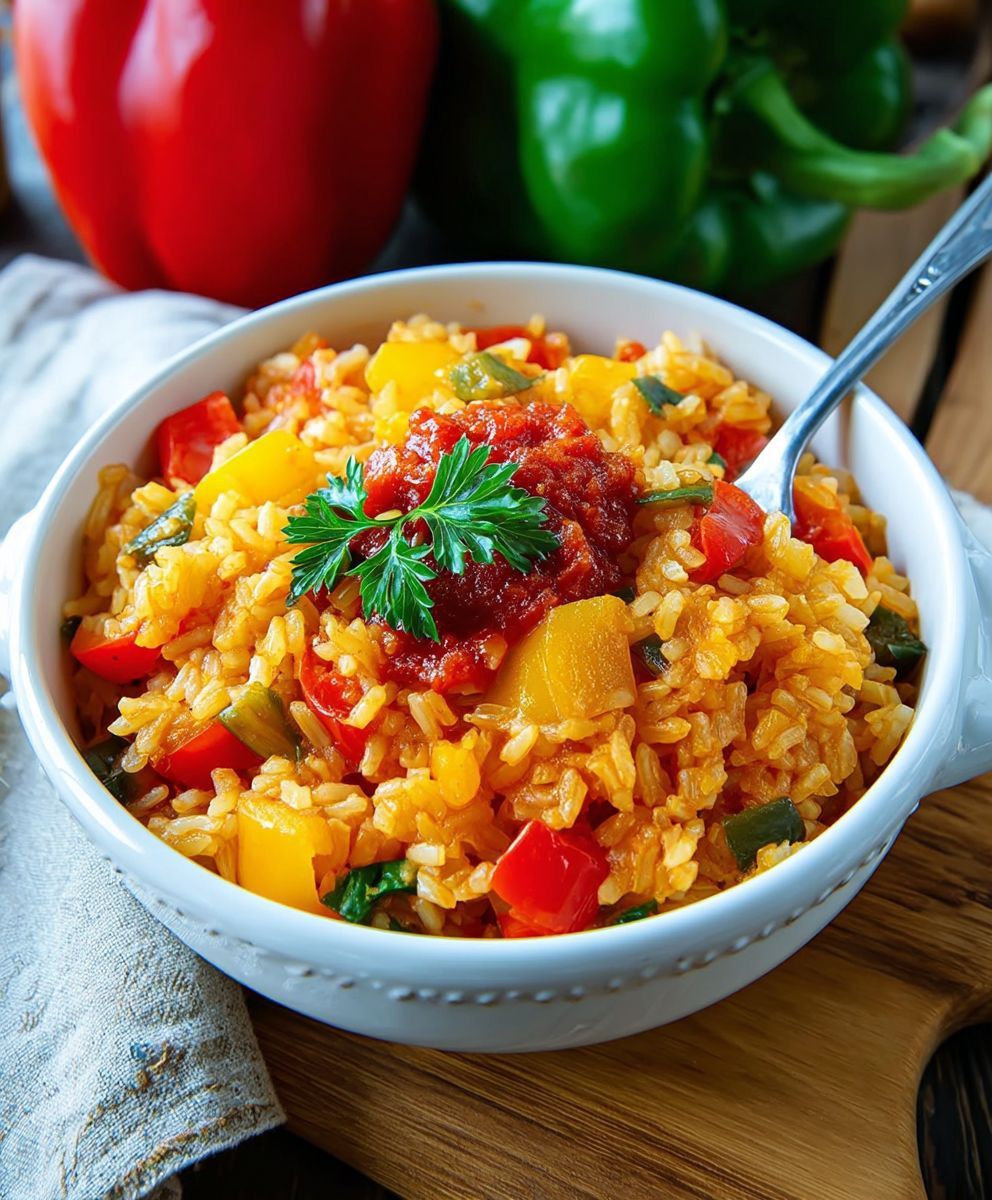 Paprika Reis Pfanne vegetarisch