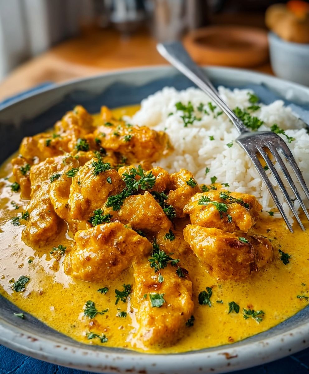 Curry Geschnetzeltes in Sahnesauce