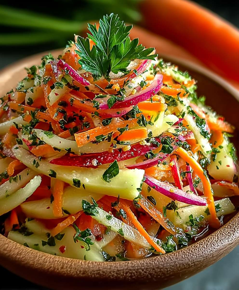 Kohlrabi Karotten Apfel Salat