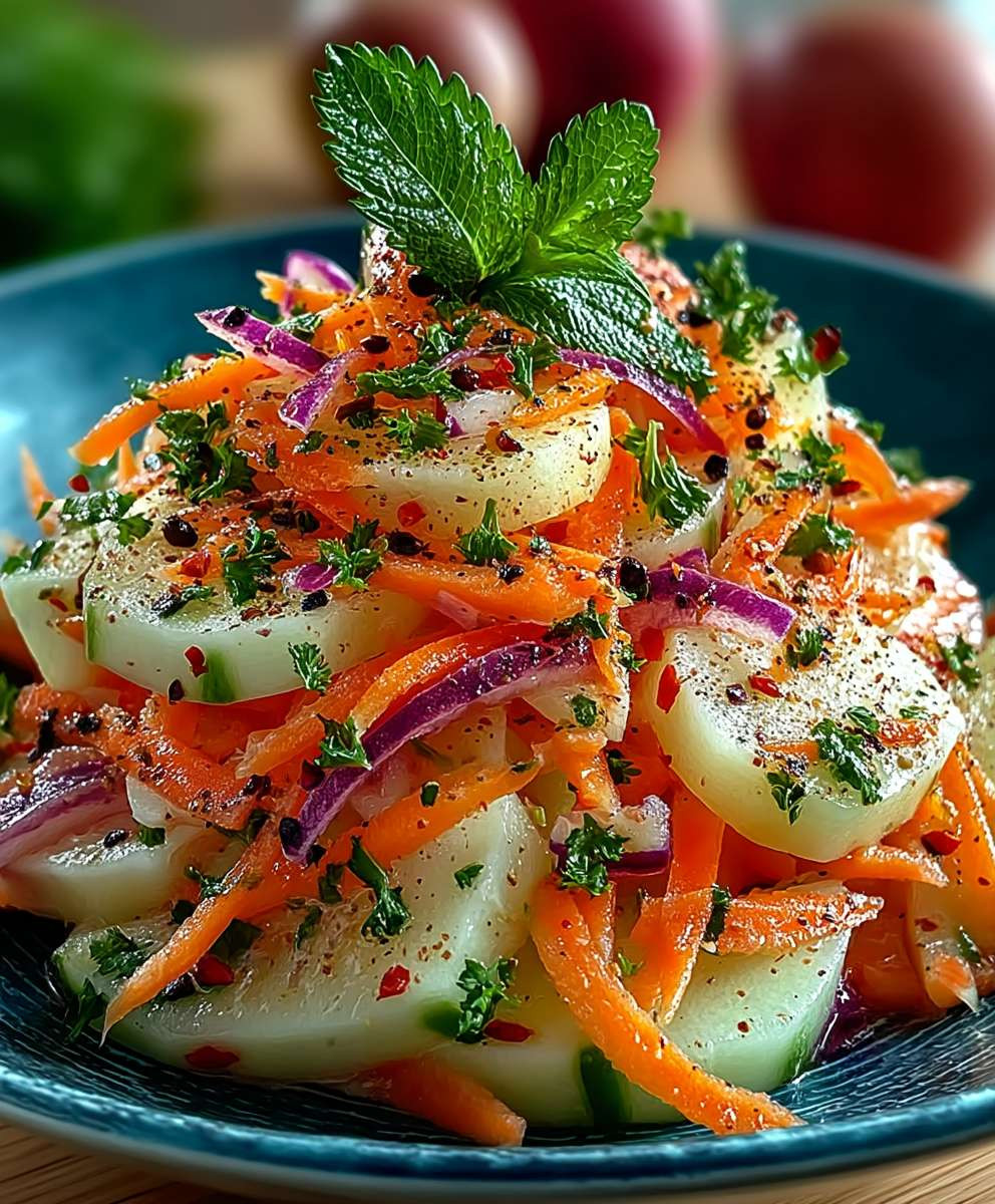Kohlrabi Karotten Apfel Salat