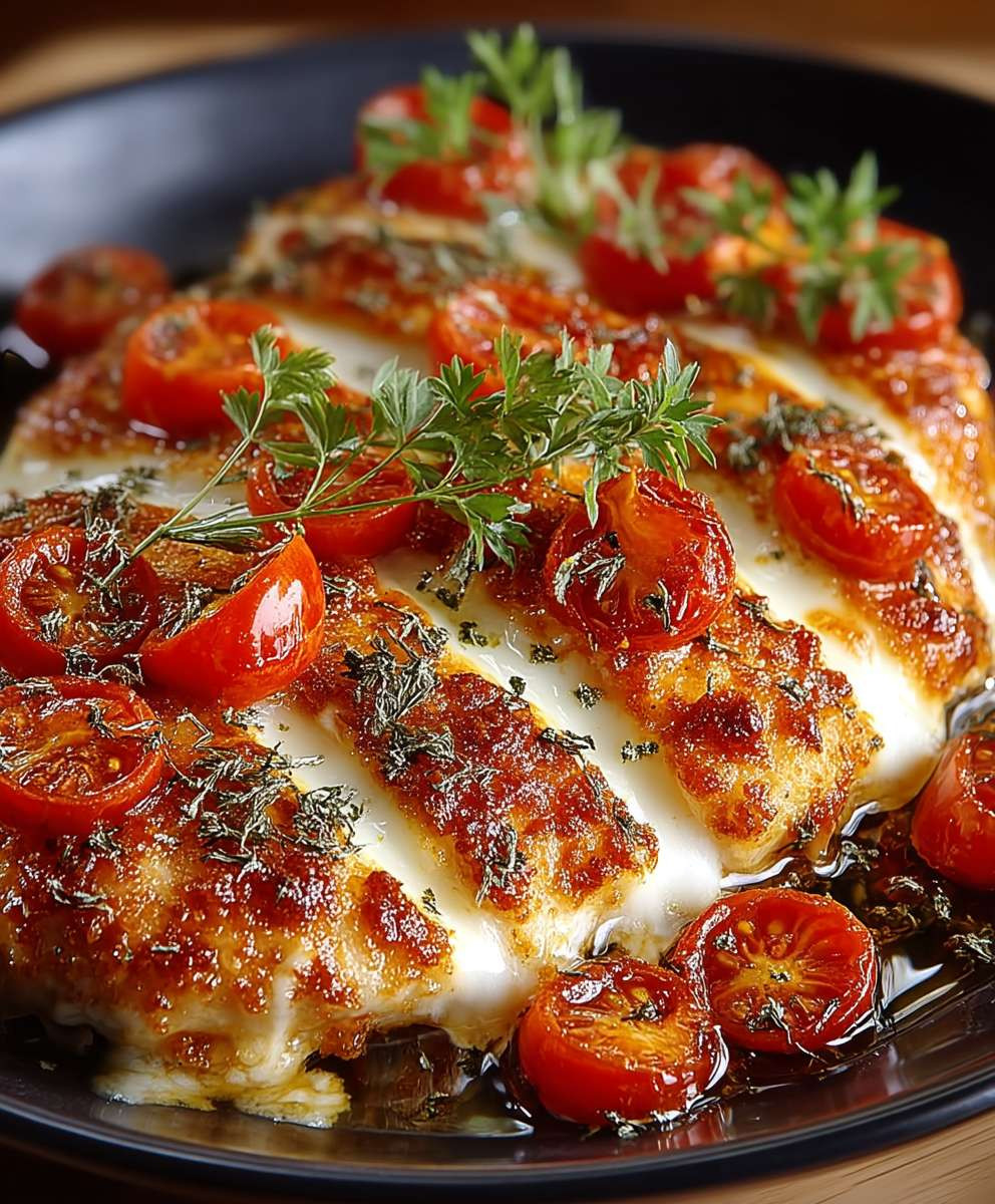 Tomate Mozzarella Hähnchen Ofen