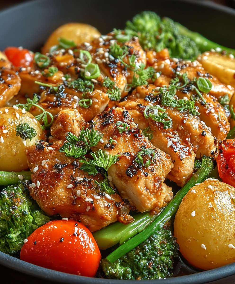 Gemüsepfanne mit Hähnchen