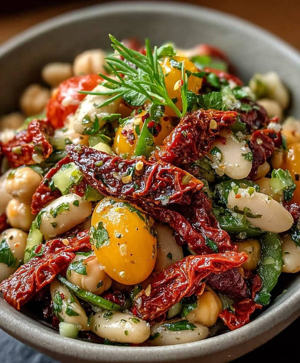Tomaten Bohnen Salat mariniert