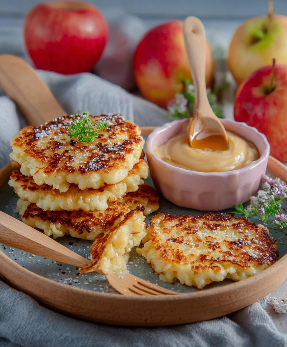 Milchreispuffer mit Apfel