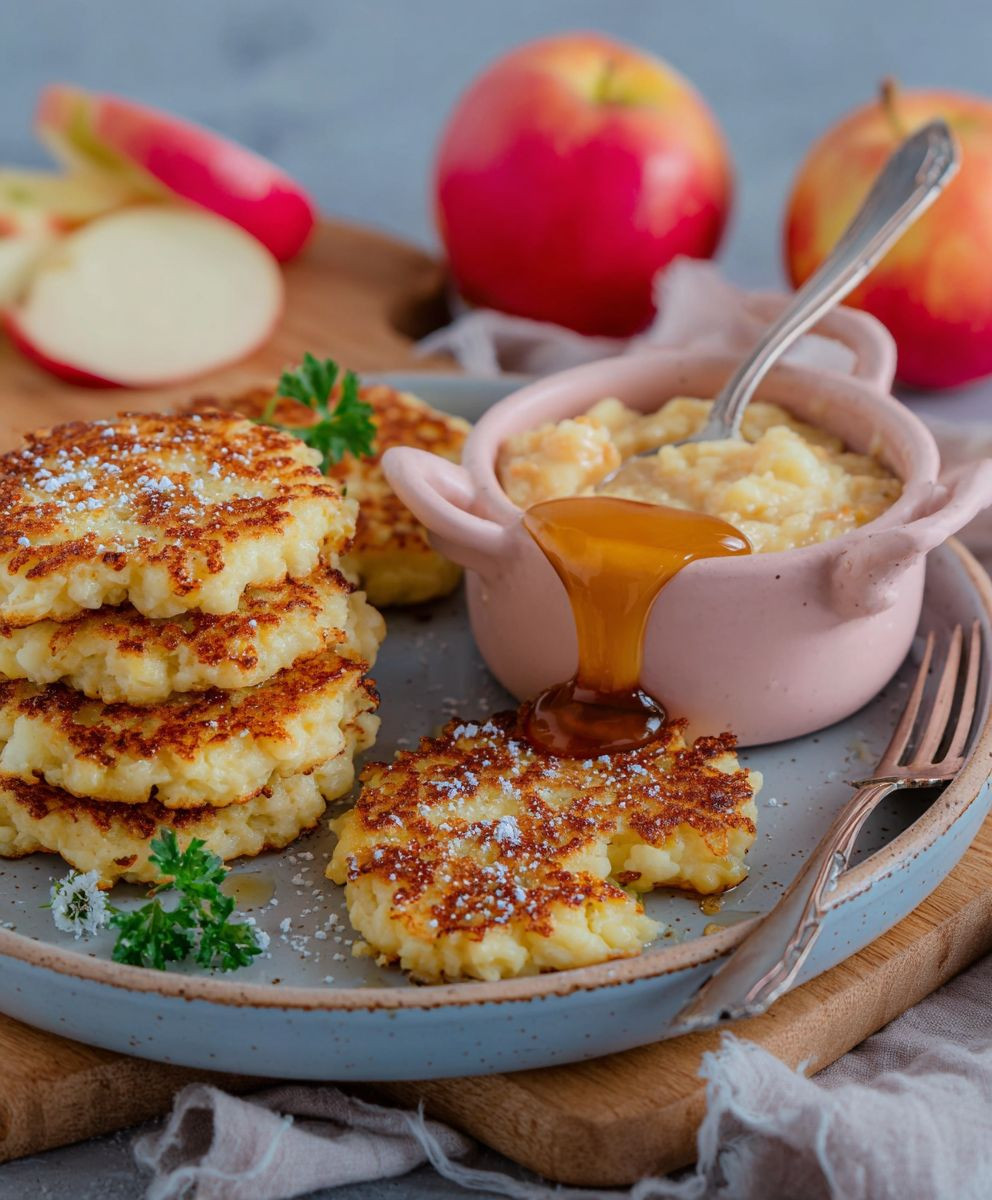 Milchreispuffer mit Apfel