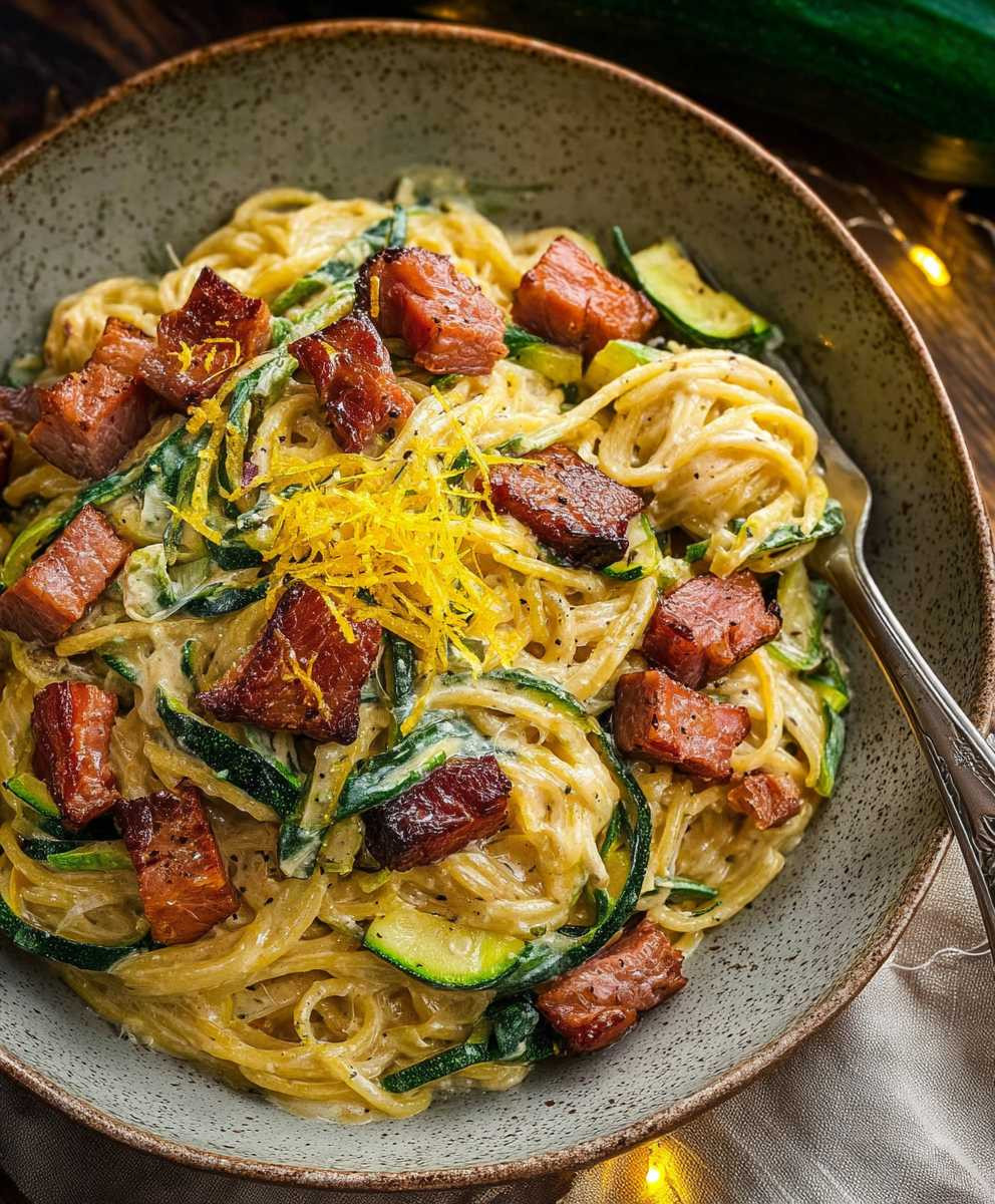 Zucchini Pancetta Pasta