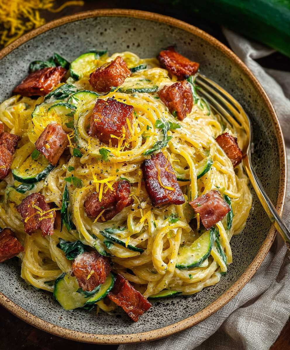 Zucchini Pancetta Pasta