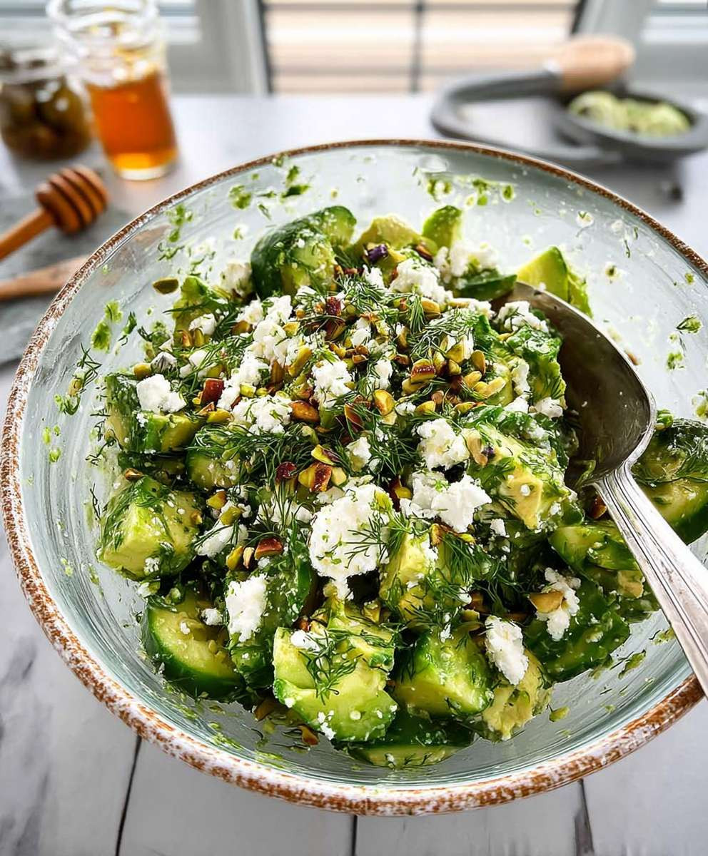 Smashed Gurkensalat mit Feta