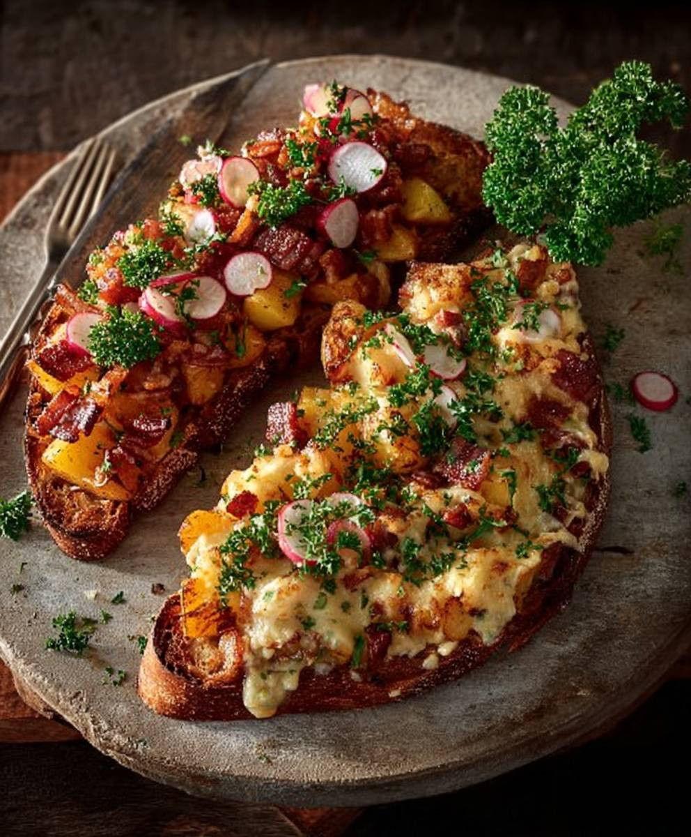 Deftiges Gröstlbrot einfach zubereiten