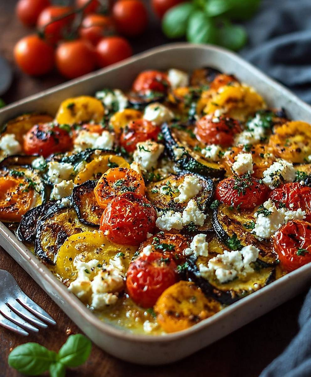 Ofengemüse mit Feta überbacken
