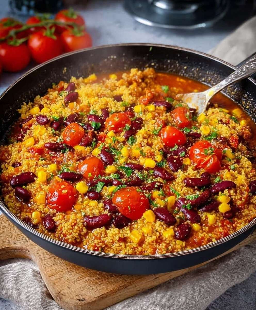 Couscous Pfanne Tomaten Kidneybohnen