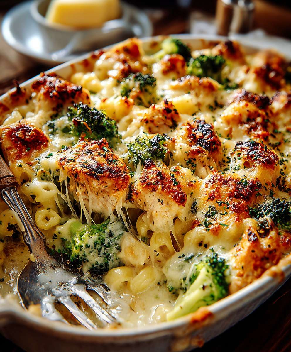 Brokkoli Hähnchen Auflauf mit Frischkäse
