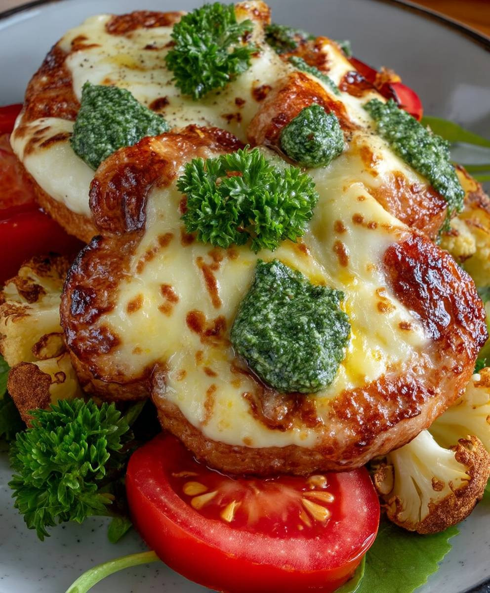 Mozzarella Blumenkohl Steak überbacken