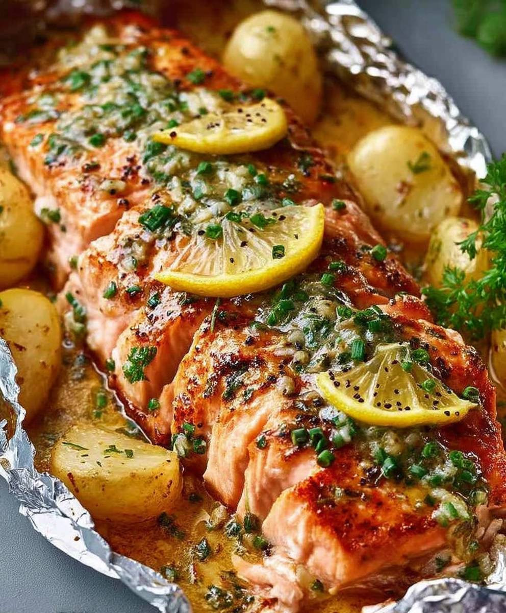 Honig Knoblauch Lachs Folie