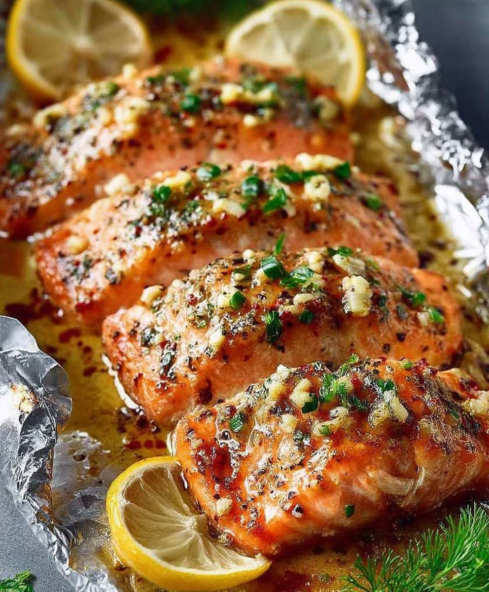 Honig Knoblauch Lachs Folie