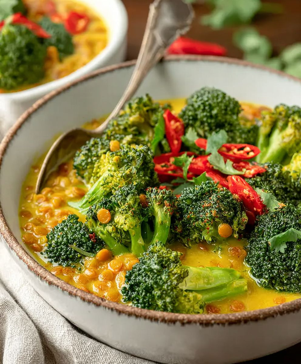 Brokkoli Curry mit roten Linsen