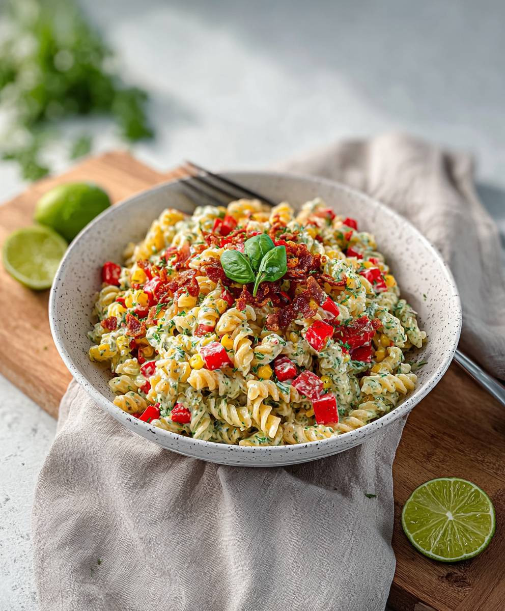 Sommerlicher Nudelsalat mit Joghurt