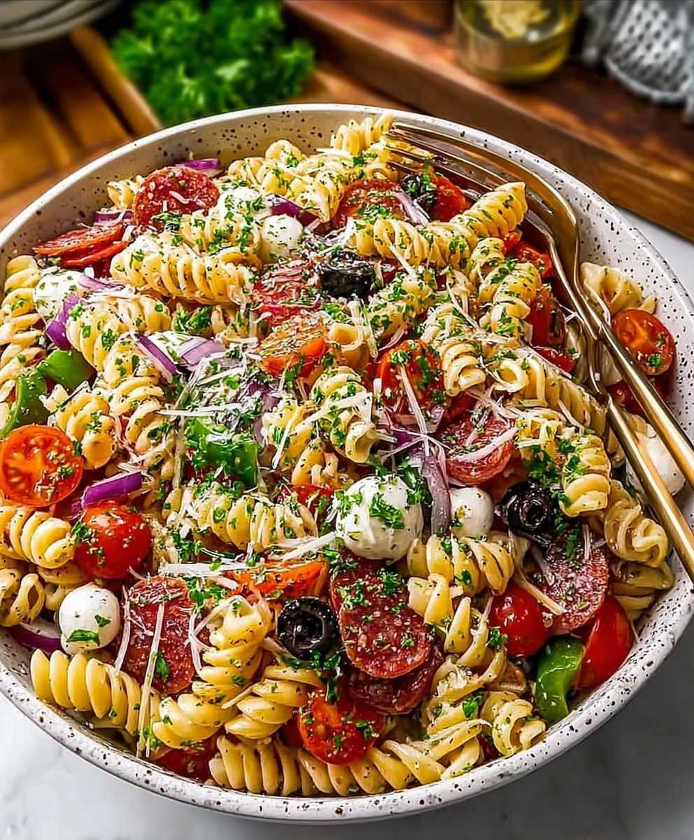Schneller italienischer Nudelsalat
