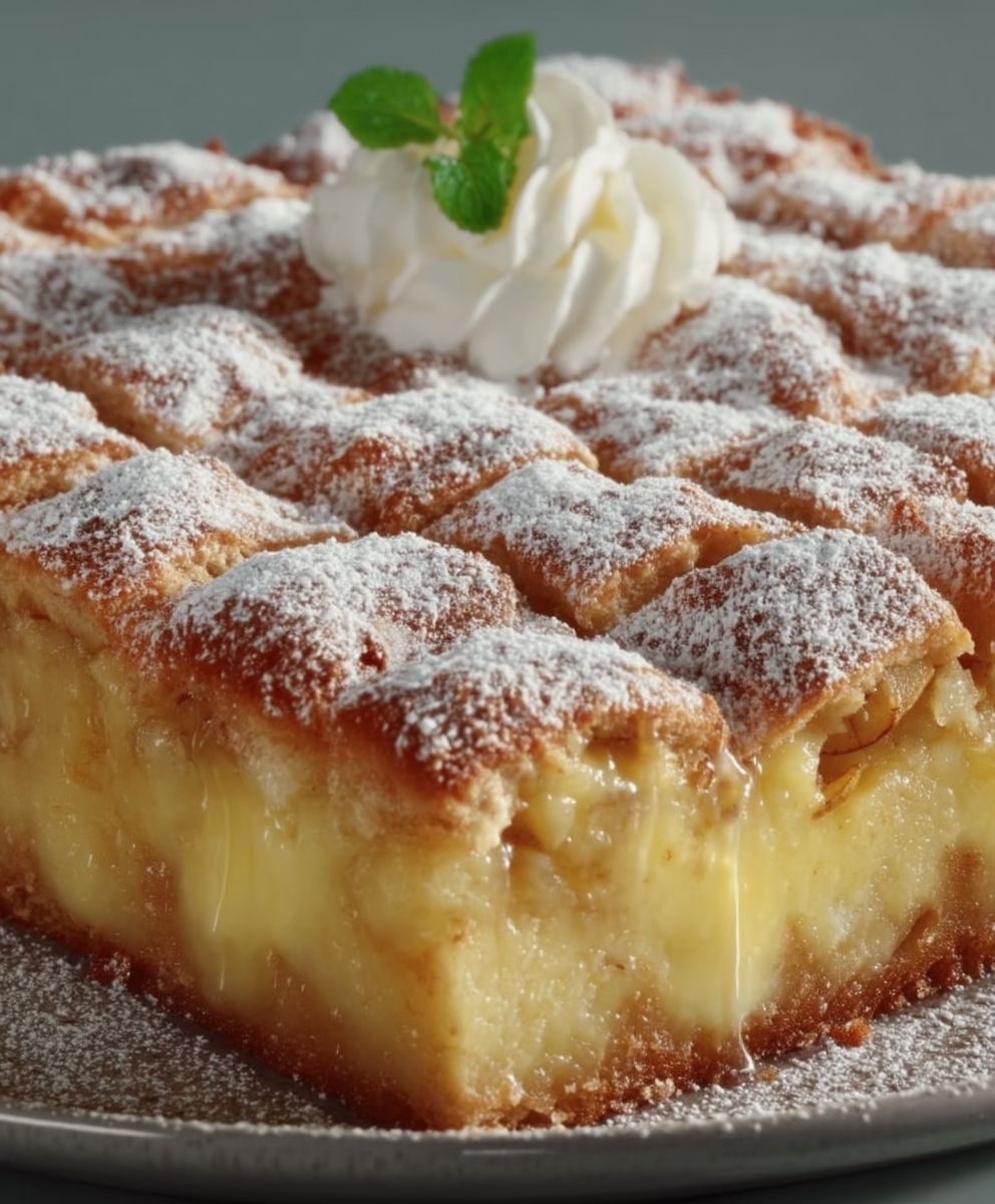Apfelkuchen mit Vanillepudding