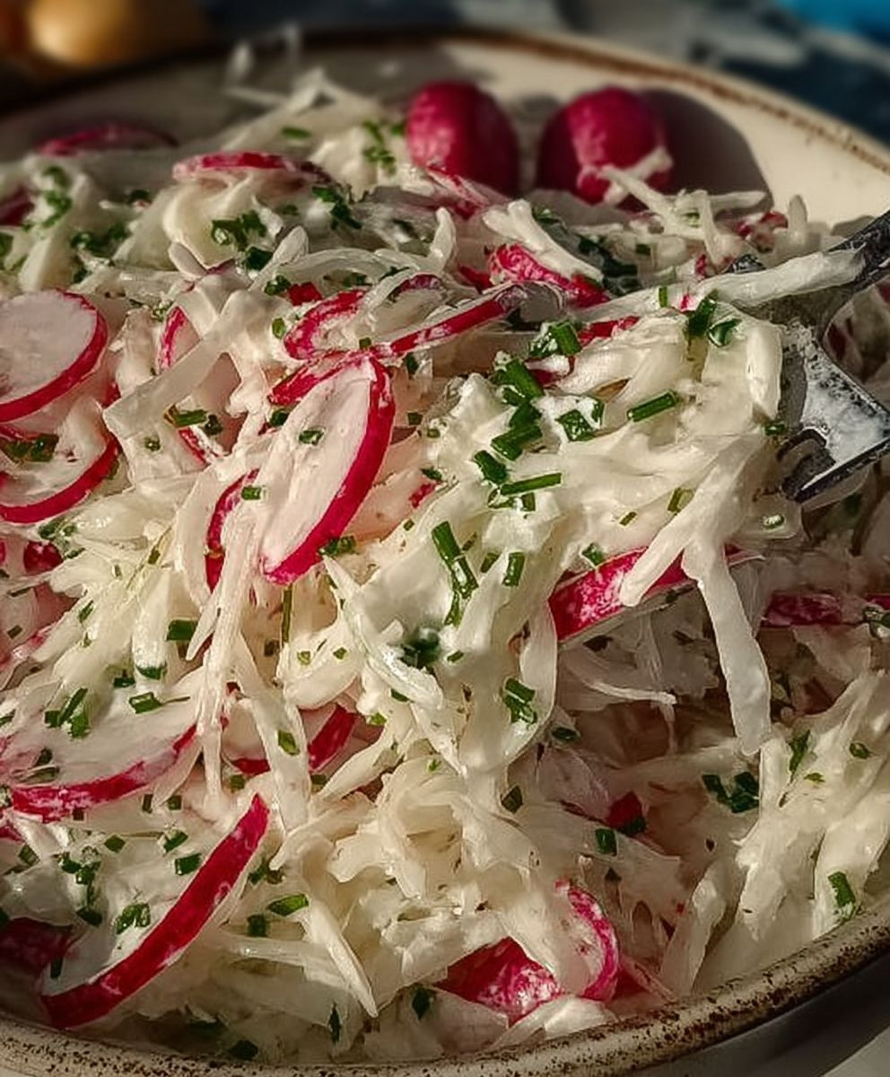 Kohlrabi Radieschen Salat einfach