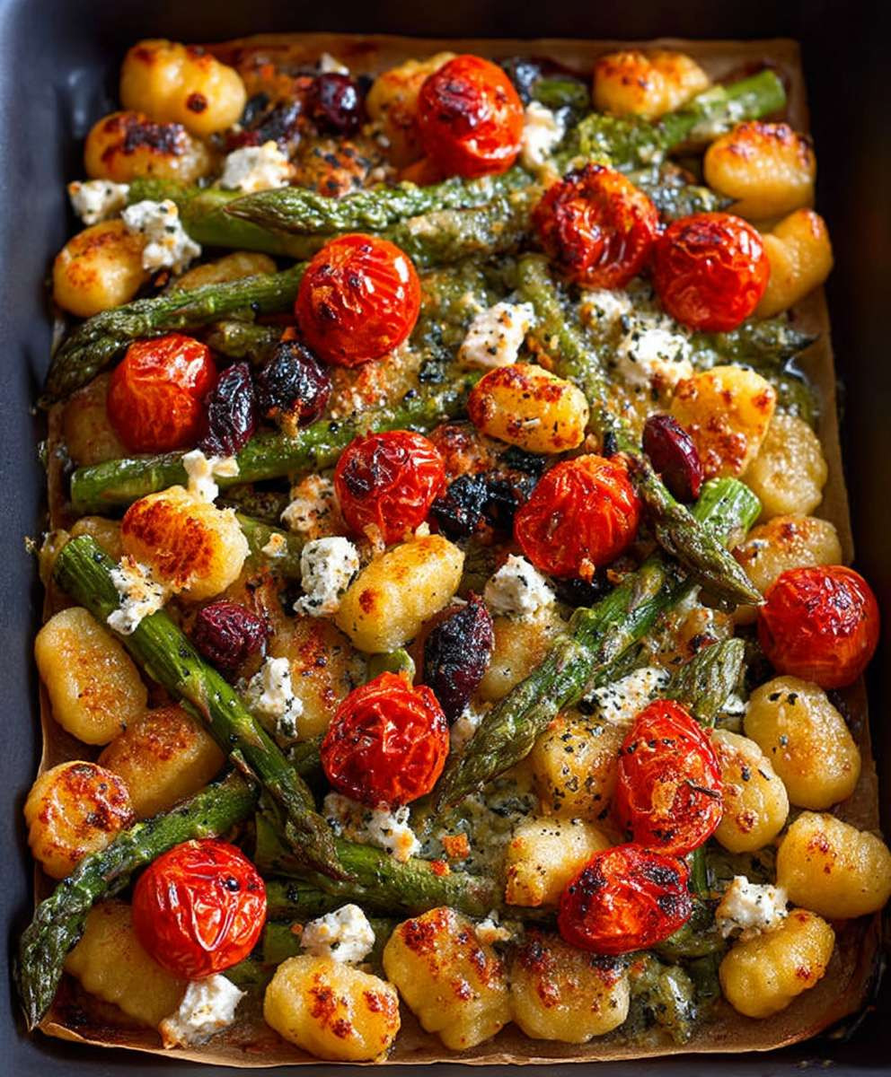 Blech Gnocchi Spargel Tomaten Feta