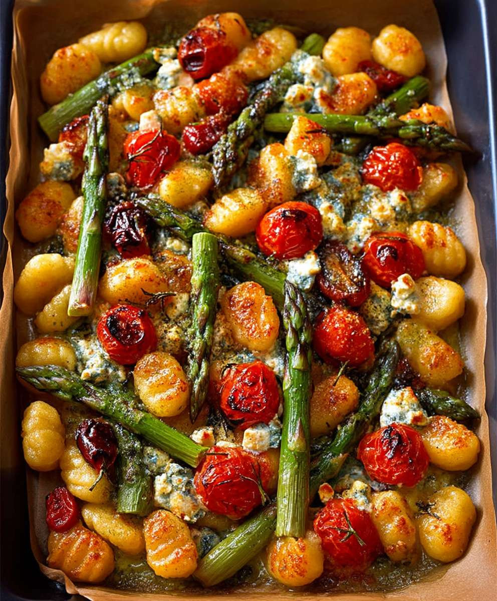 Blech Gnocchi Spargel Tomaten Feta