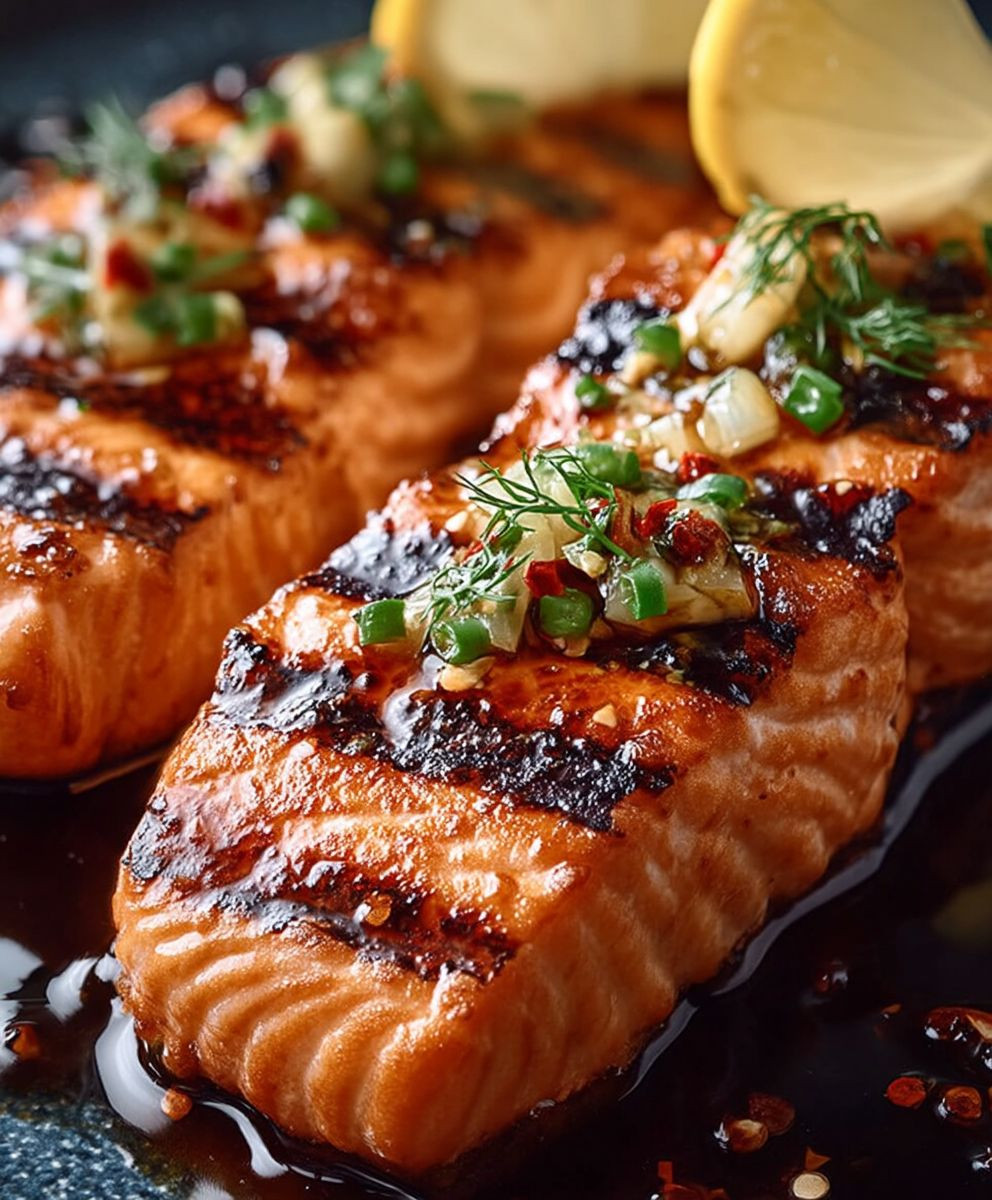Gegrillter Lachs mit Marinade