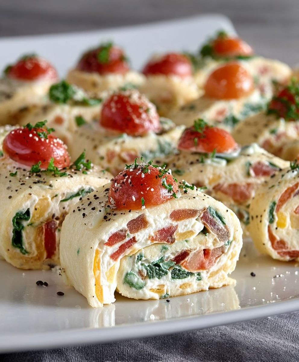 Feta Röllchen Tomaten Spinat