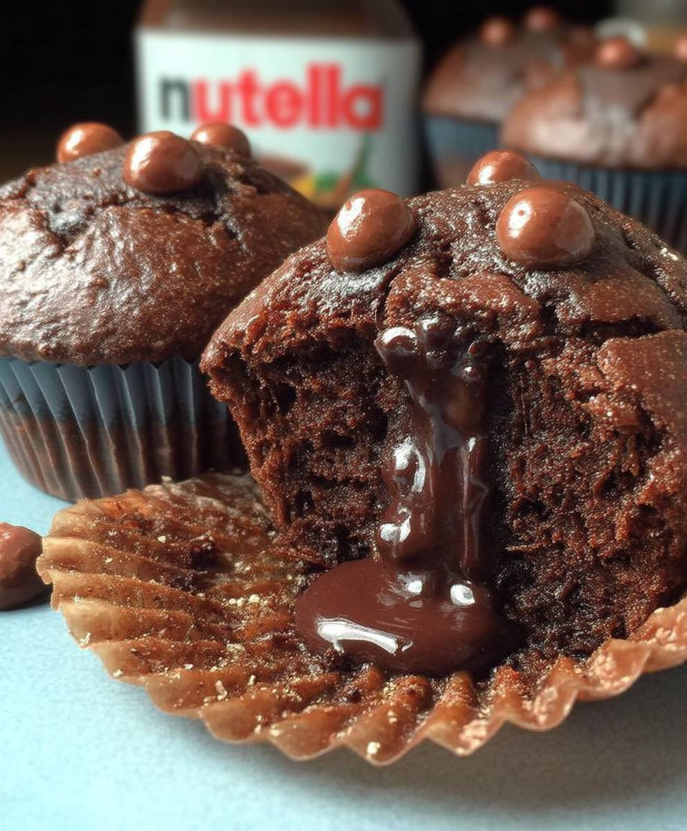 Schoko Muffins Nutella Kern